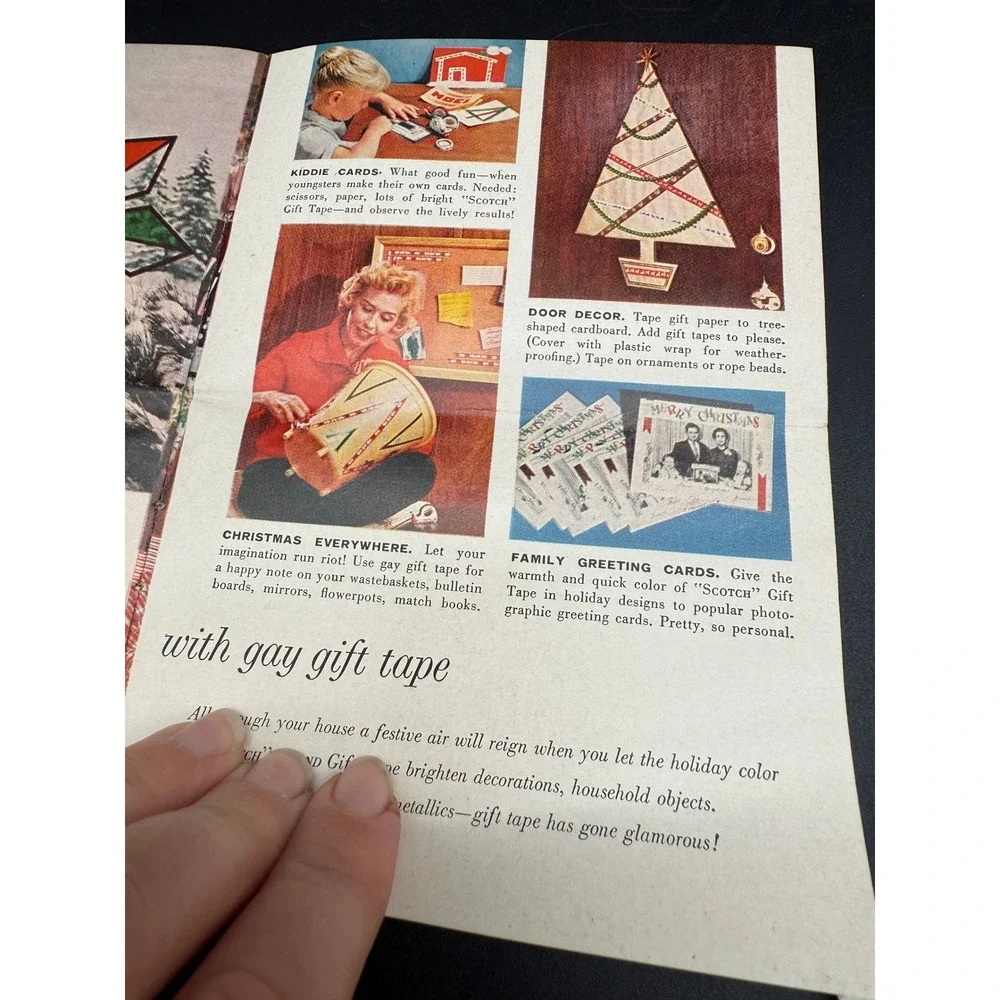 Vintage 1959 Christmas Magic Scotch Brand Tape‎ Wrapping Craft Ideas Booklet